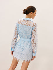2 in 1 Sheer Lace Mini Dress