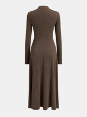 Asymmetric Button-Detail Dress