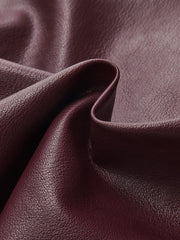 Asymmetric Ruched Faux Leather Mini Skirt