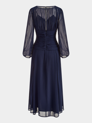 2 in 1 Semi-Sheer Chiffon Maxi Dress