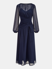2 in 1 Semi-Sheer Chiffon Maxi Dress
