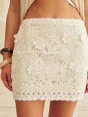 3D Floral Lace Mini Skirt