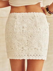 3D Floral Lace Mini Skirt