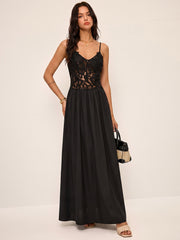 3D Floral Lace Cami Maxi Dress