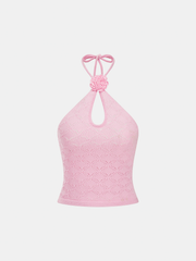 3D Floral Crochet Halter Top & Mermaid Skirt Set