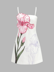 3D Iris Appliqué Cami Mini Dress