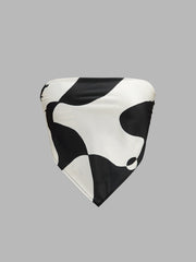Abstract Print Bandeau Top & Pants Set