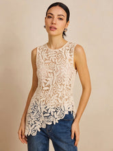 Asymmetric Crochet Lace Sleeveless Top
