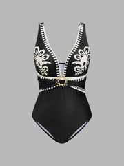 3-Piece Boho Floral Print Swimsuit Set