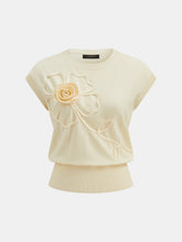 3D Floral Sleeveless Knit Top