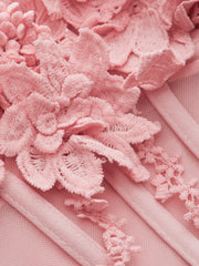 3D Floral Mesh Corset Top