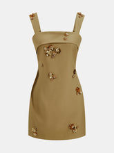 3D Sequin Flower Mini Dress