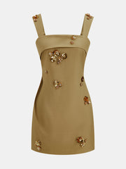 3D Sequin Flower Mini Dress