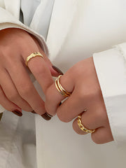 3pcs Golden Tunnel Twisted Hoop Ring