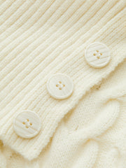 Asymmetric Collar Cable Knit Sweater