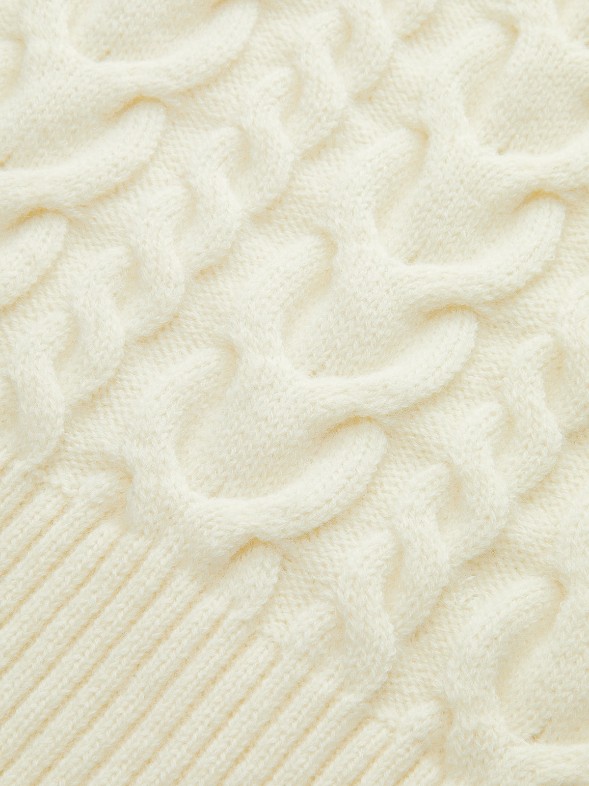 Asymmetric Collar Cable Knit Sweater