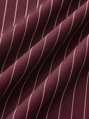 Asymmetric Waistband Pinstripe Wide-Leg Pants
