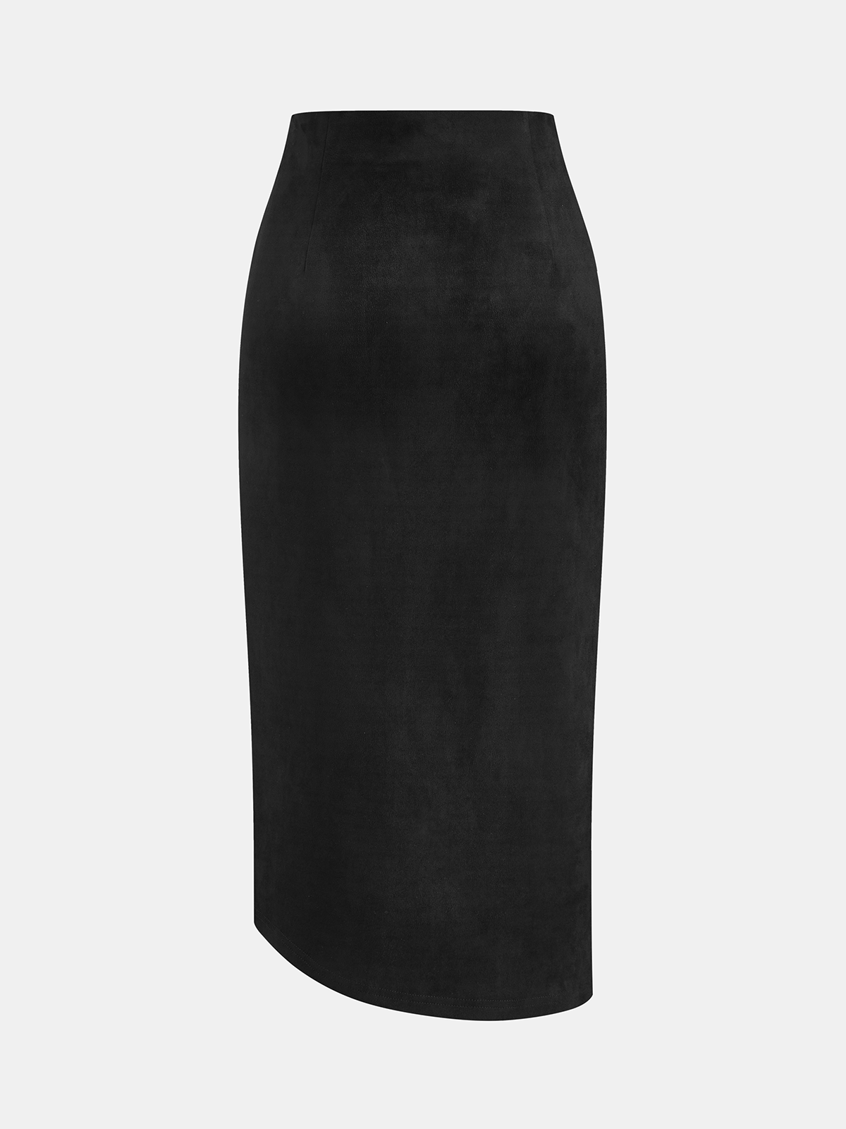Asymmetric Ruched Midi Skirt
