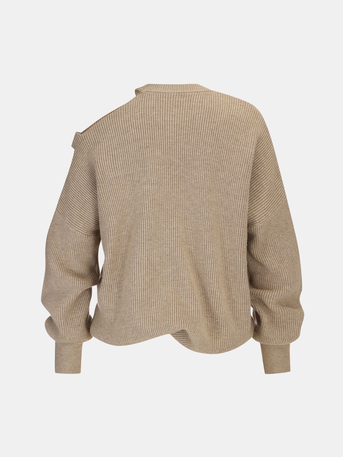 Asymmetric Cut-Out Shoulder Sweater