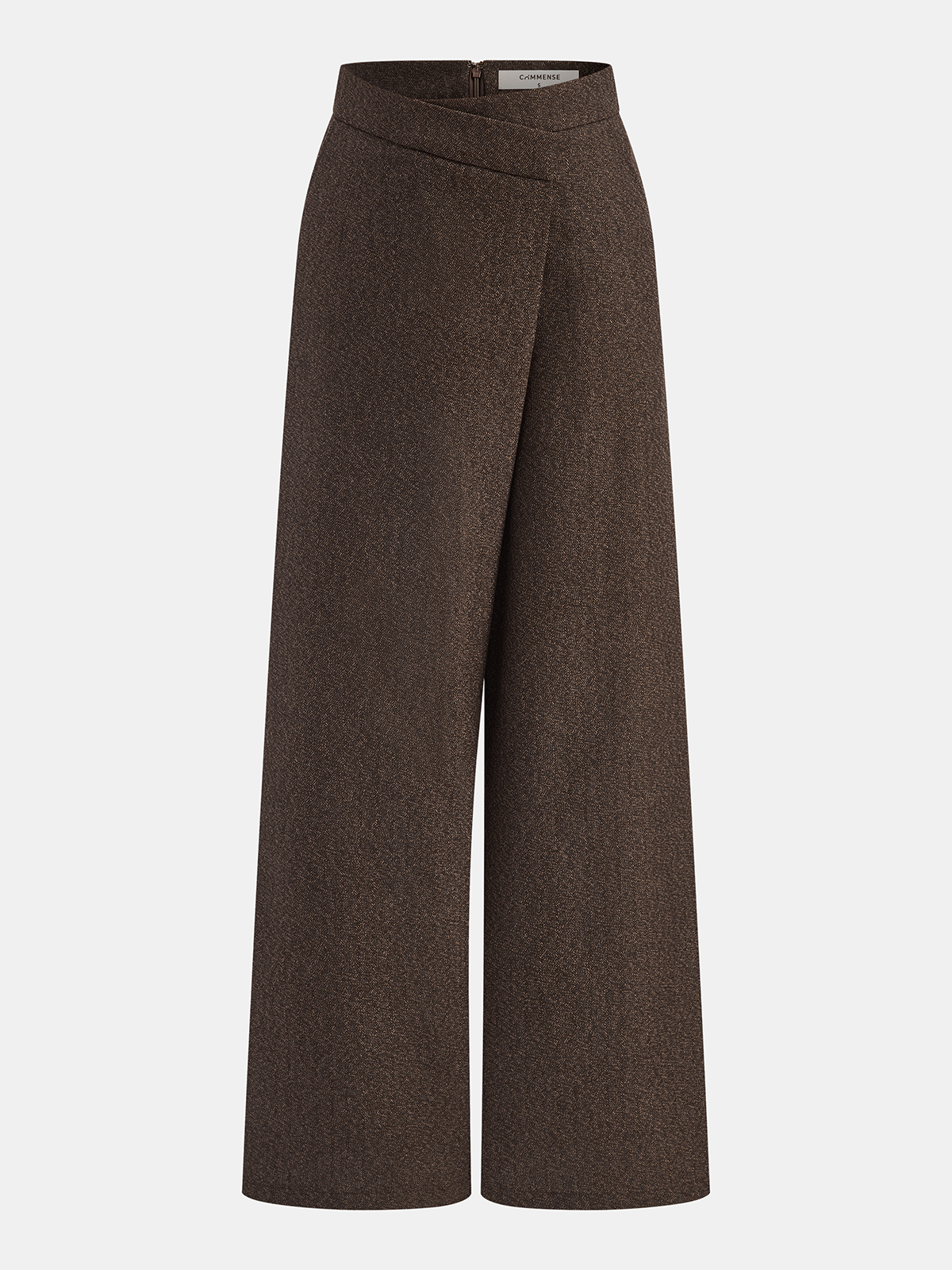 Asymmetrical High-Waisted Wide-Leg Pants