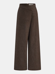 Asymmetrical High-Waisted Wide-Leg Pants