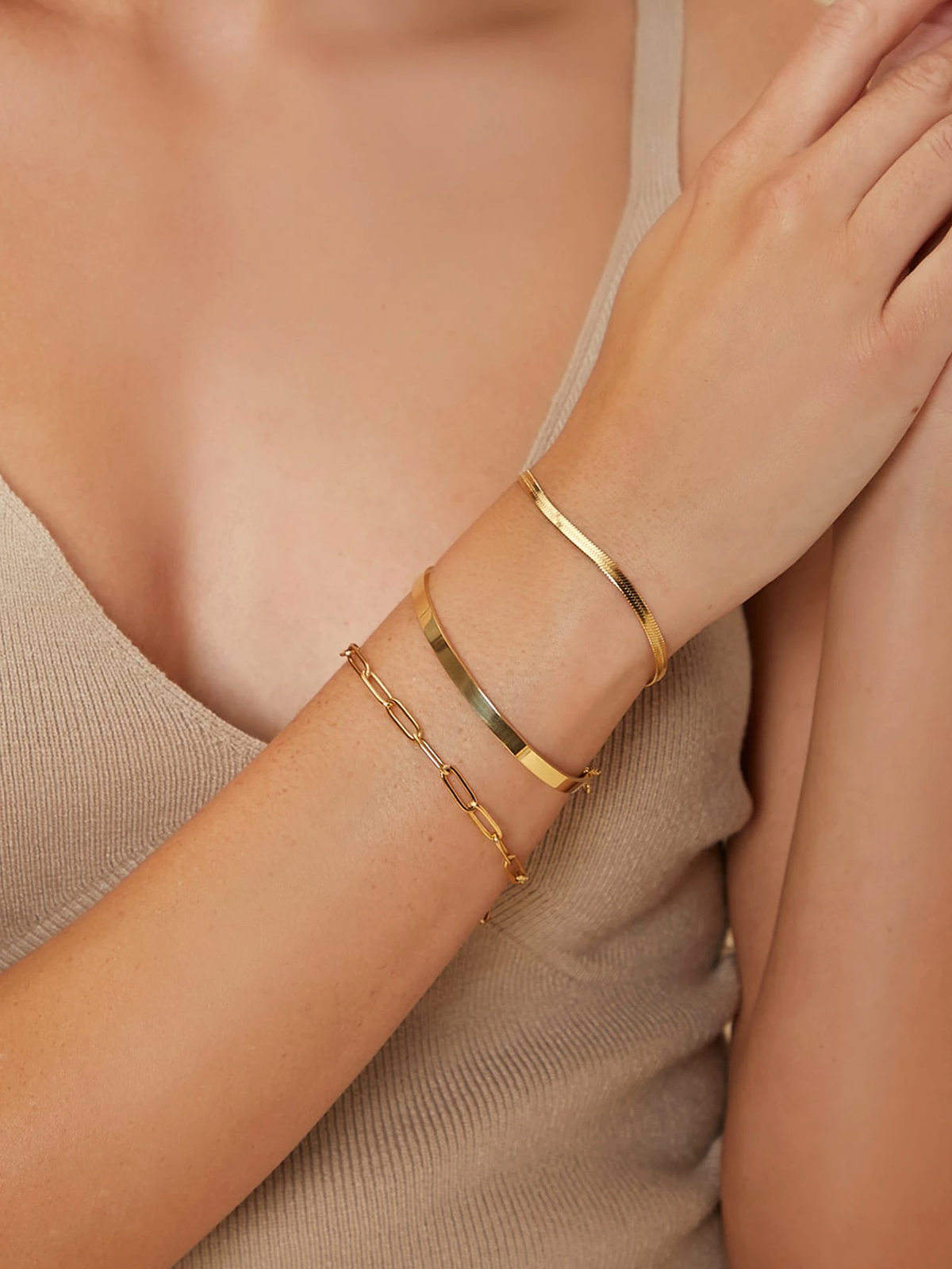 3pcs Geometric Chain Bracelet Set