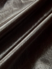 Asymmetric Ruched Slit Faux Leather Midi Skirt