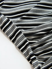 Asymmetric Striped Top with Off-Shoulder Design
