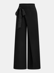 Asymmetric Wool-Blend Wide-Leg Pants