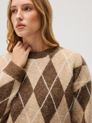 Argyle Knit Sweater & Mini Skirt Set