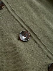 Asymmetric Button Belted Knit Jacket