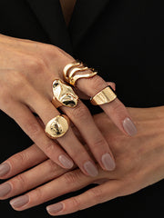 4pcs Irregular Statement Ring