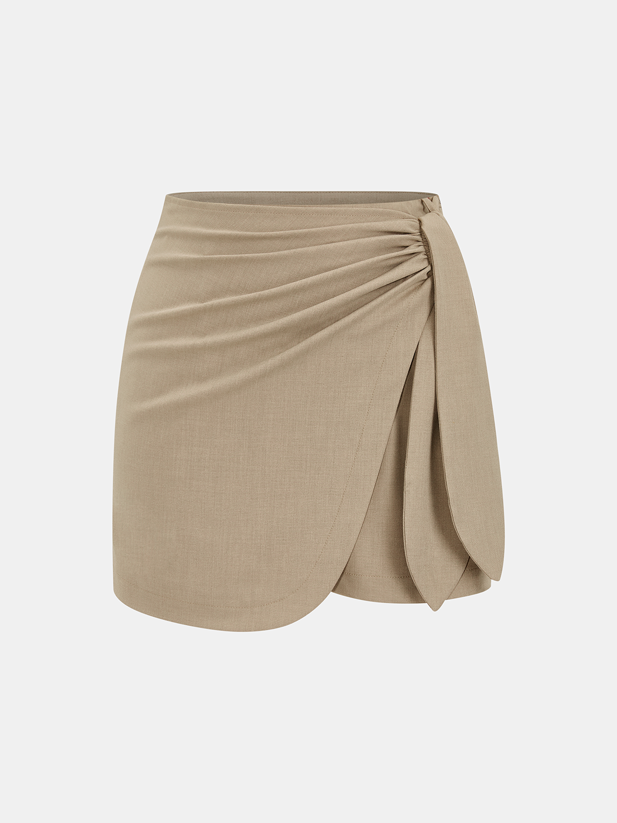 Asymmetric Ruched Mini Skirt