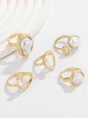 5pcs Baroque Pearl Statement Ring