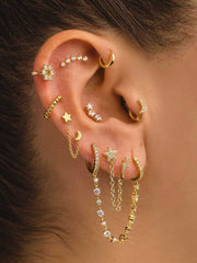 4Pcs Single Ear Celestial Earring