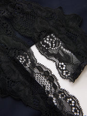 Asymmetrical Lace Trim Satin Mini Skirt