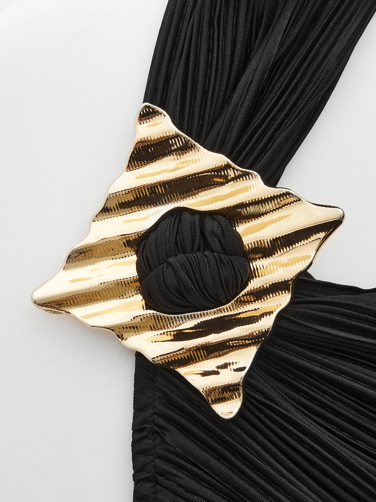 Asymmetric Pleated Metal Decor Tank Top