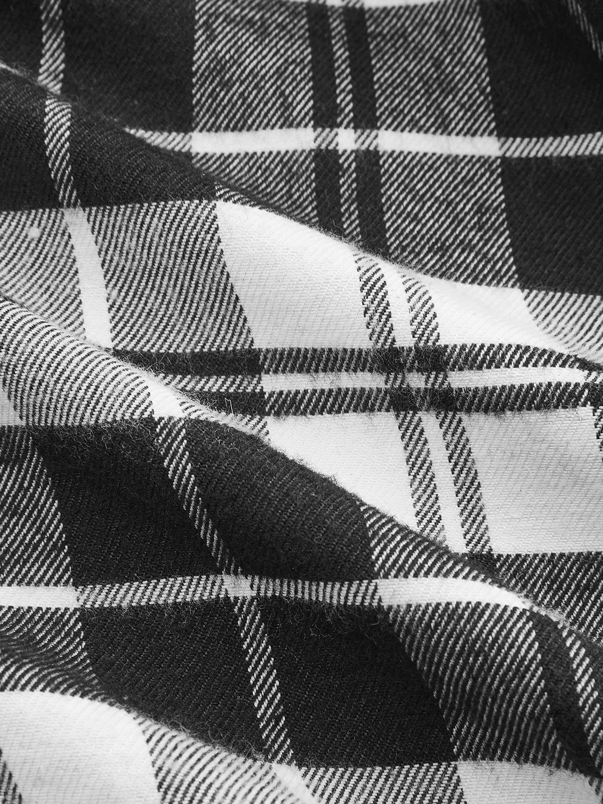 Adjustable Sleeve Waist-Cincher Plaid Shirt Dress