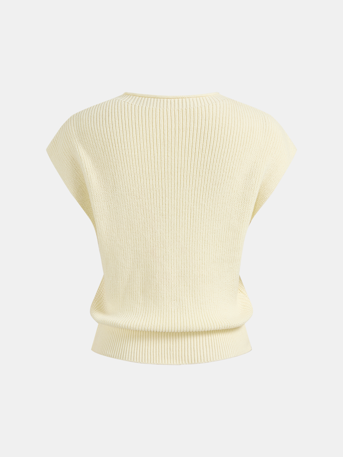 3D Floral Applique Ribbed Knit Vest