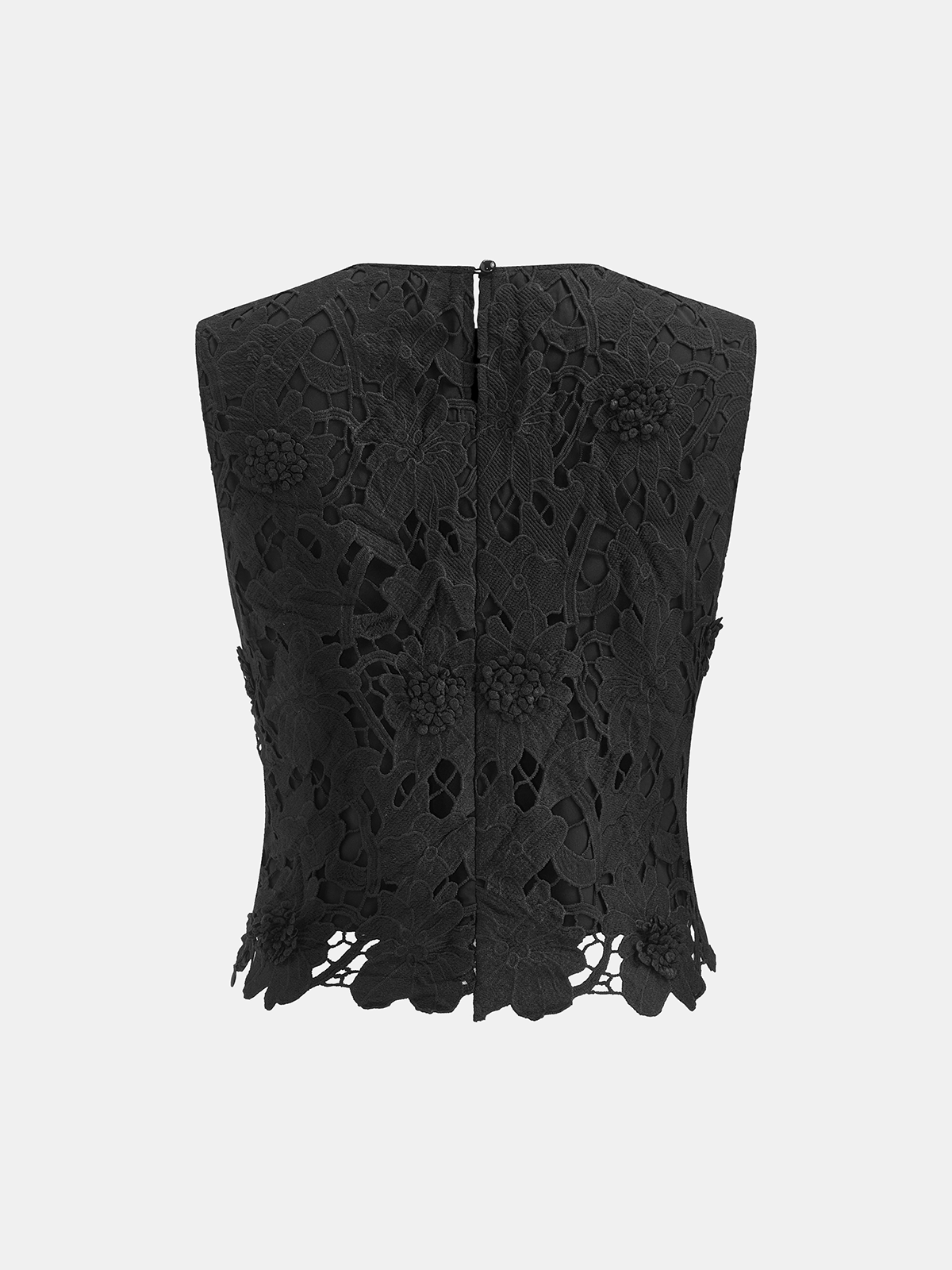 3D Floral Lace Sleeveless Crop Top