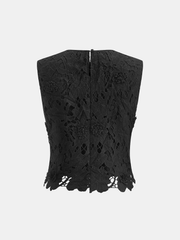 3D Floral Lace Sleeveless Crop Top