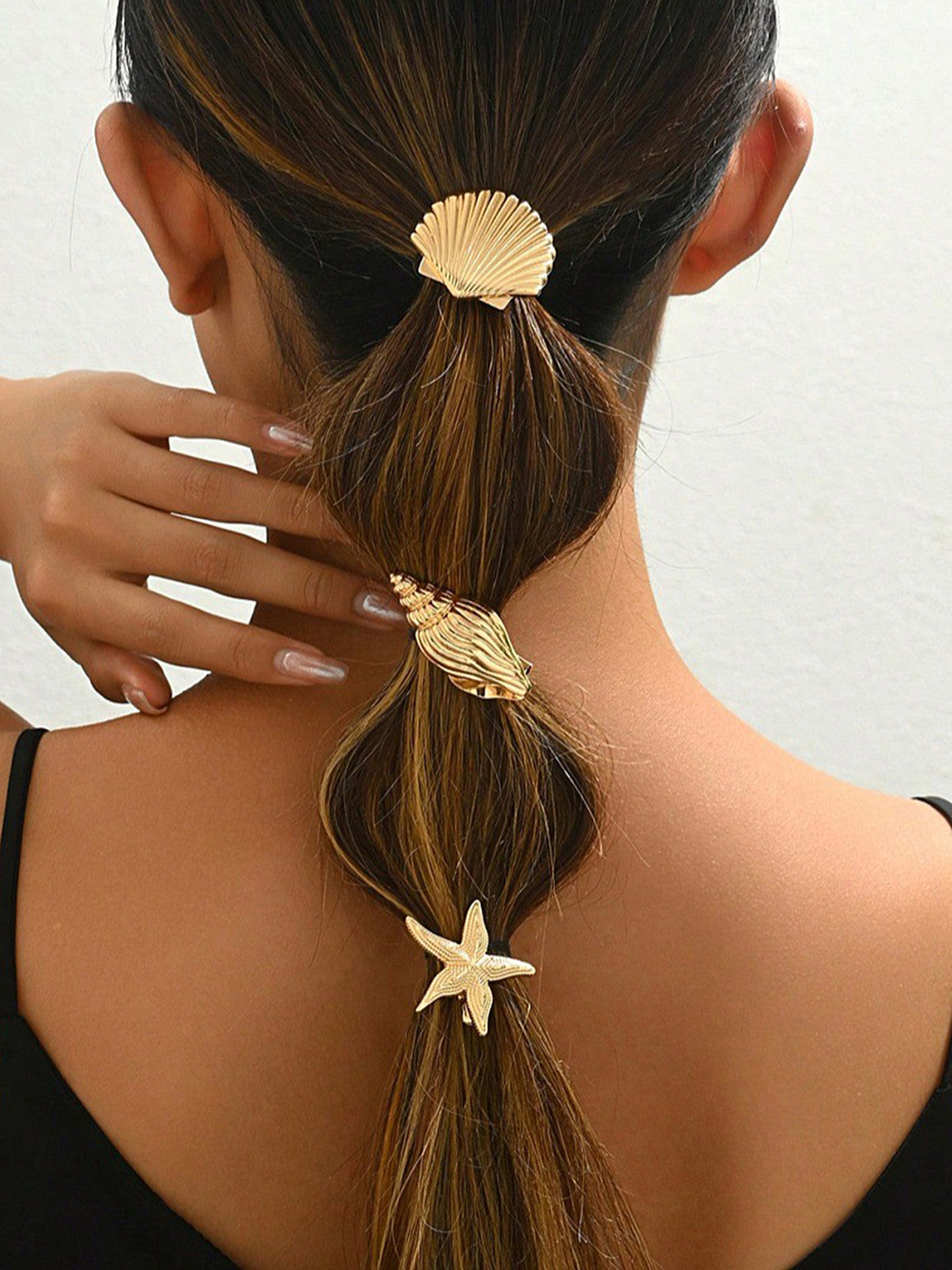 3pcs Shell Conch Starfish Hair Clips