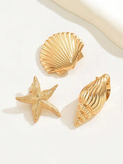 3pcs Shell Conch Starfish Hair Clips