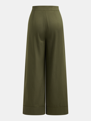 Asymmetric Pleated Wide Leg Pants