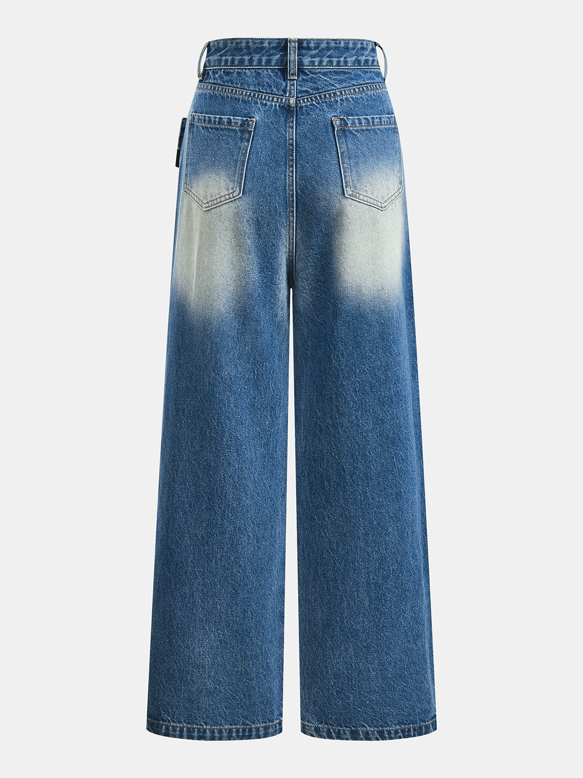 Asymmetric Deconstructed Wide Leg Jeans
