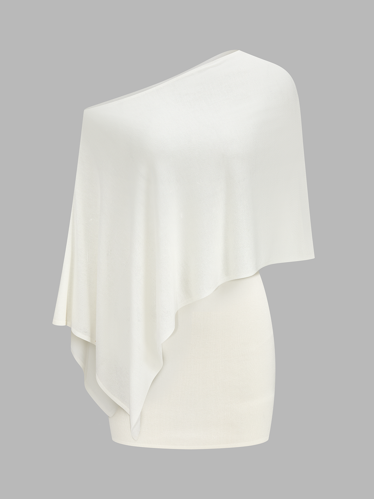 Asymmetric Knit Cape Top & Mini Skirt Set