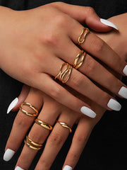 7pcs Hollow Irregular Stackable Ring Set