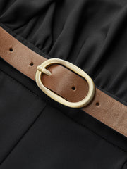 Asymmetric Sleeveless Belted Tailored Romper