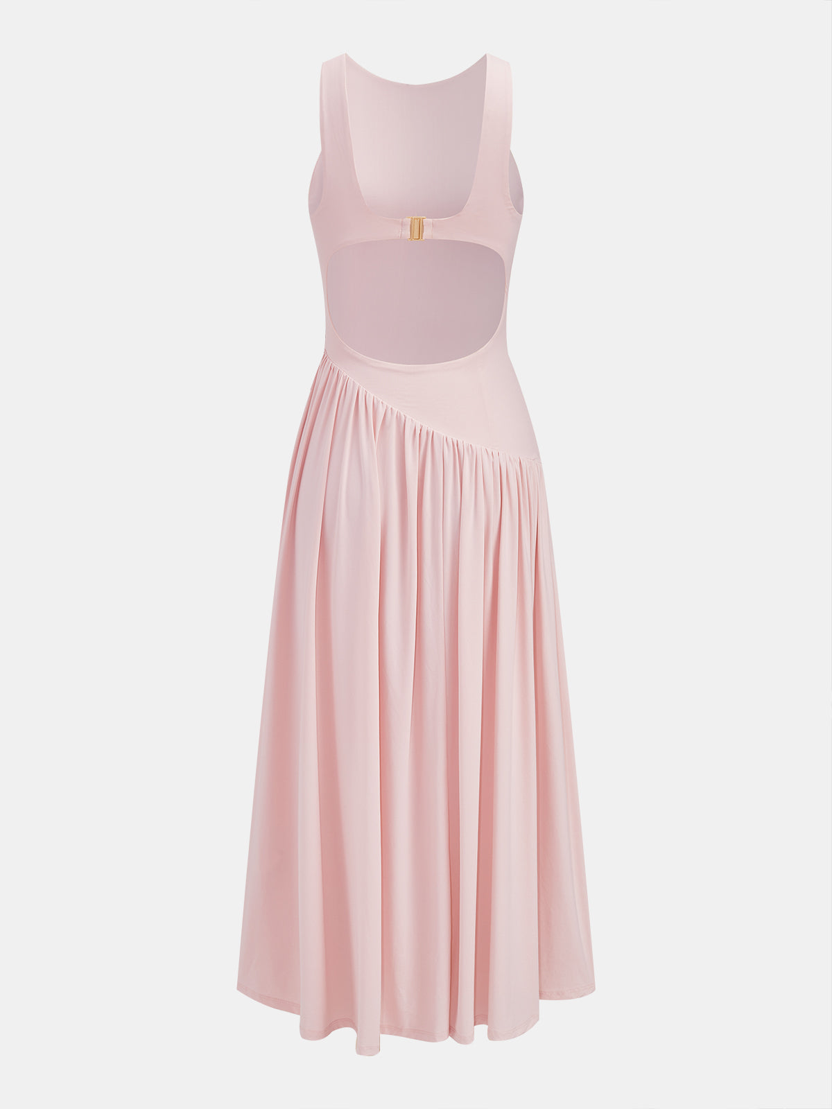 Asymmetric Sleeveless Backless Midi Dress