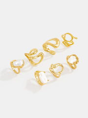 7PCS Irregular Pearl Ring Set